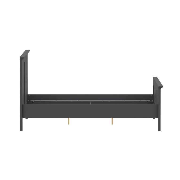 Letto matrimoniale Clairette, Sommier per camera da letto, Giroletto per stanza, Struttura porta materasso, 179x211 h110 cm, Grigio