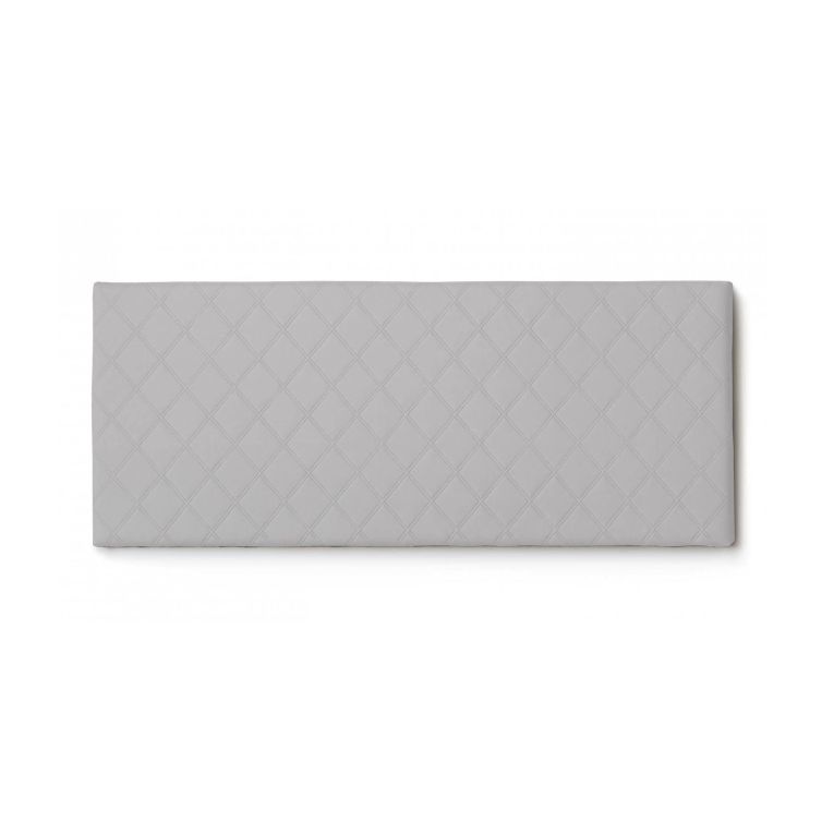 Letto matrimoniale Cleopatra, Testata in ecopelle a muro, 100% Made in Italy, adatta a letto Matrimoniale, Cm 170x60, Bianco
