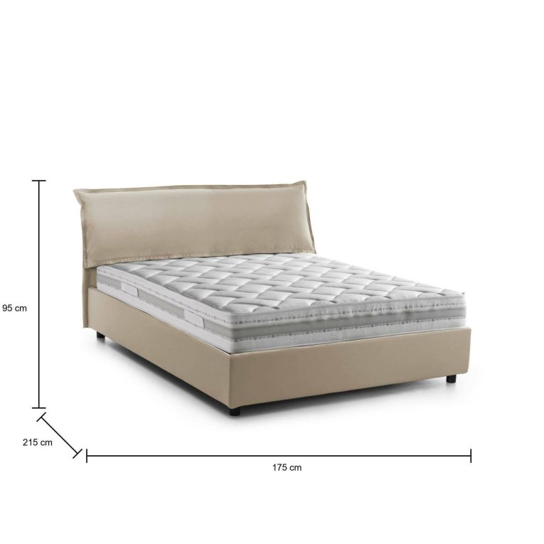 Letto matrimoniale con contenitore beige 175x215cm - Aishia