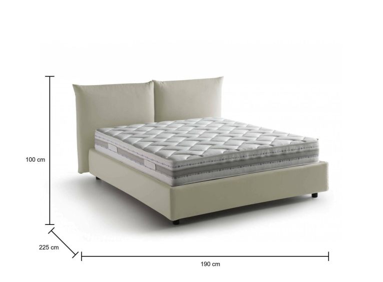 Letto matrimoniale con contenitore beige 190x225cm - Arcole