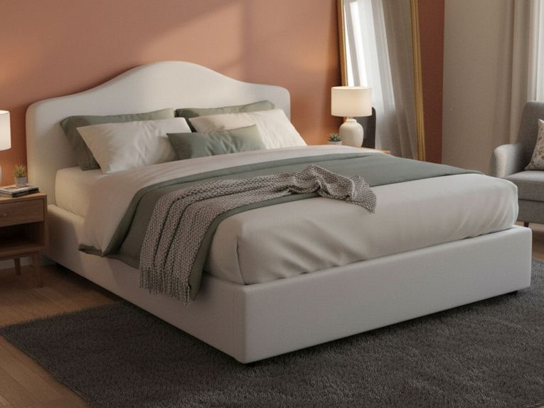 Letto matrimoniale con contenitore bianco 175x205cm - Akym