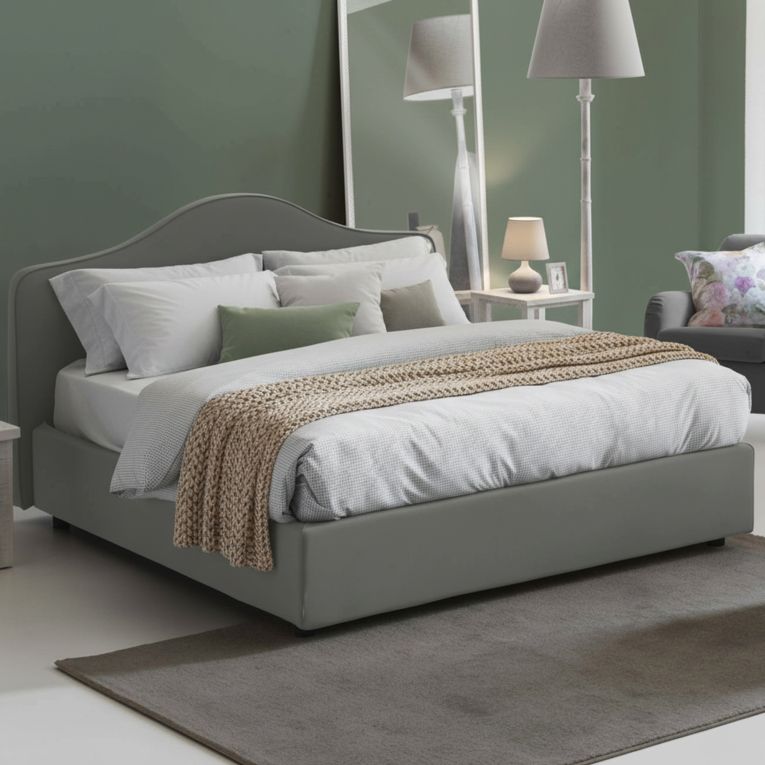 Letto matrimoniale con contenitore grigio 175x205cm - Akym
