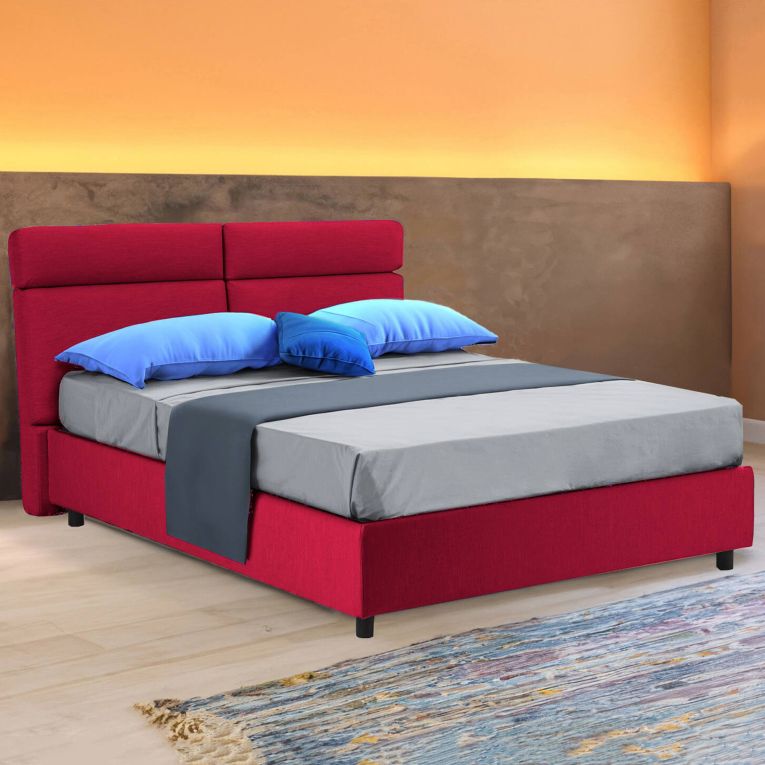 Letto matrimoniale con contenitore rosso 177x216cm - Asica