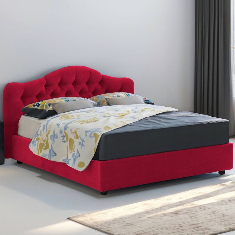 Letto matrimoniale con contenitore rosso 190x210cm - Allik