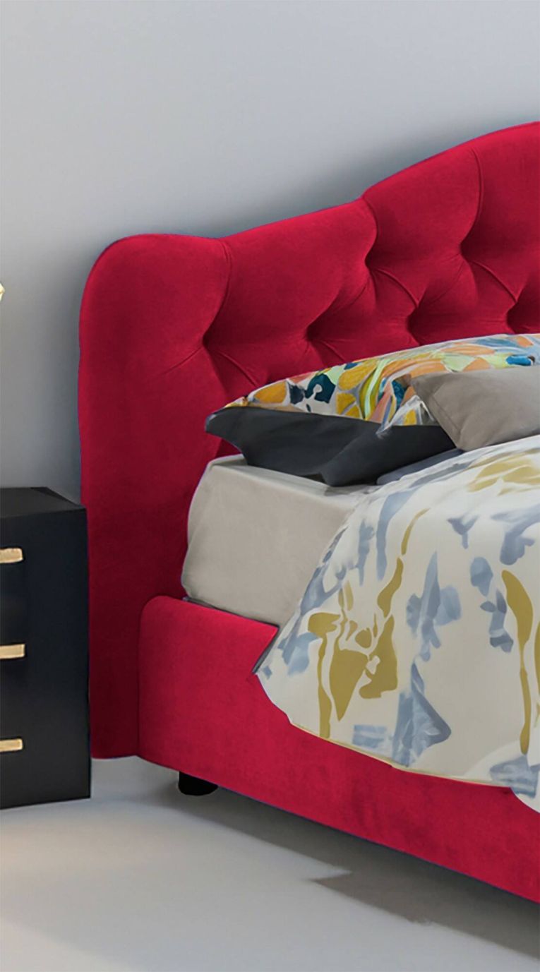 Letto matrimoniale con contenitore rosso 190x210cm - Allik