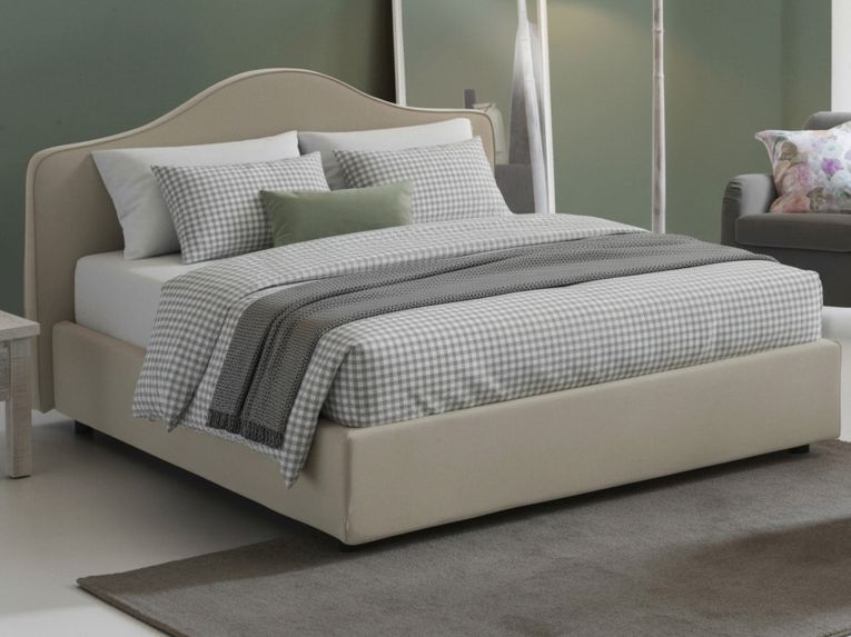 Letto matrimoniale con contenitore tortora 175x205cm - Akym