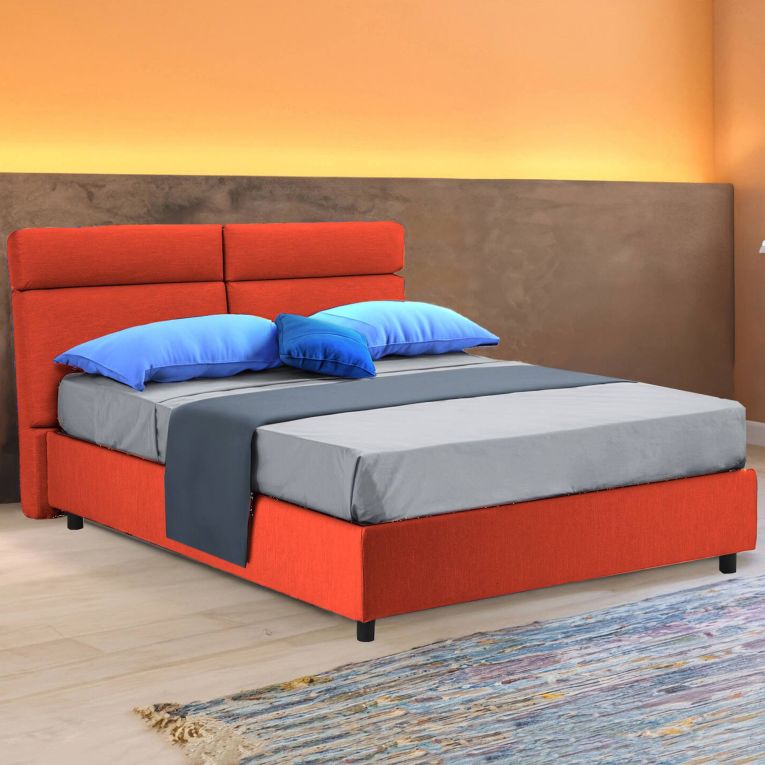 Letto matrimoniale contenitore arancione 177x216cm - Asica