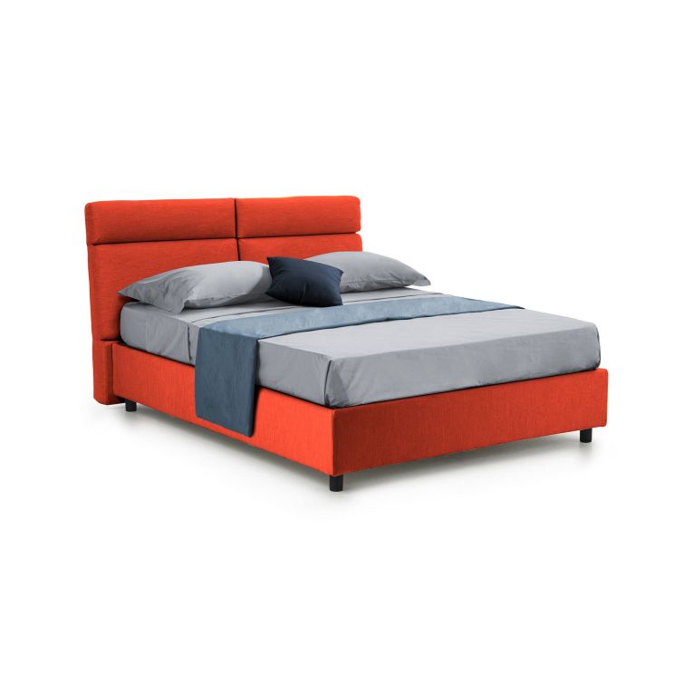 Letto matrimoniale contenitore arancione 177x226cm struttura in metallo - Ator