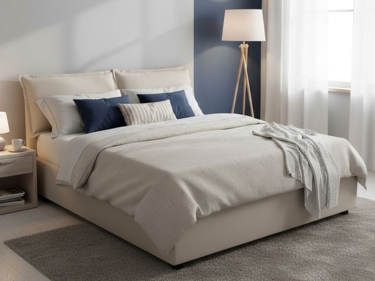 Letto matrimoniale contenitore beige 175x205cm classico - Amelinda