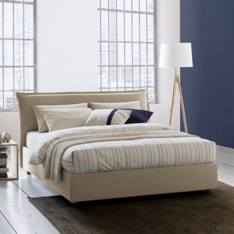 Letto matrimoniale contenitore beige 175x205cm con materasso - Amilcare