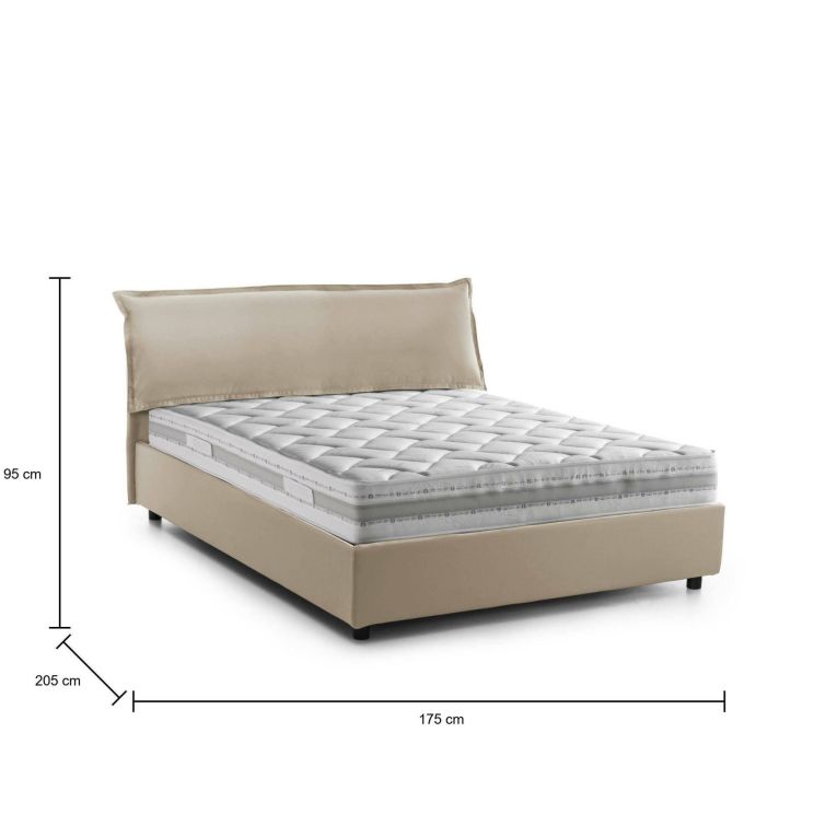 Letto matrimoniale contenitore beige 175x205cm con materasso - Amilcare