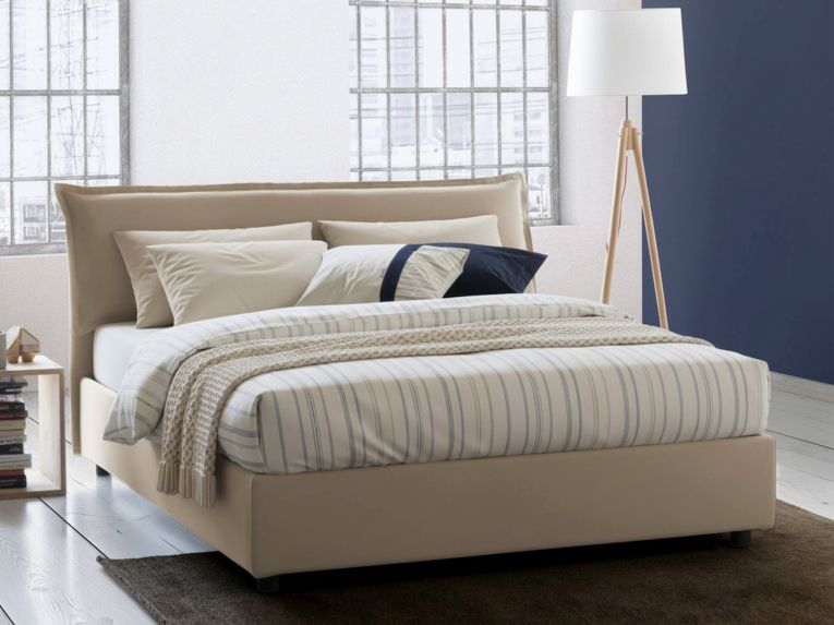 Letto matrimoniale contenitore beige 175x205cm con materasso - Amilcare