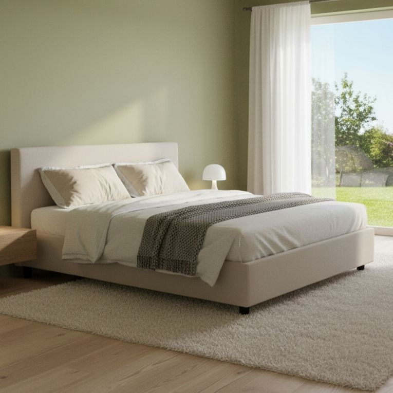 Letto matrimoniale contenitore beige 175x205cm rete inclusa - Annibale