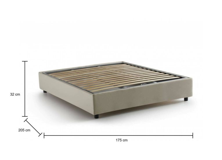 Letto matrimoniale contenitore beige 175x205cm rete inclusa - Annibale