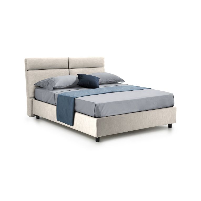 Letto matrimoniale contenitore beige 177x216cm struttura in metallo - Alcatron