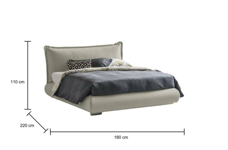 Letto matrimoniale contenitore beige 180x220cm classico - Geras