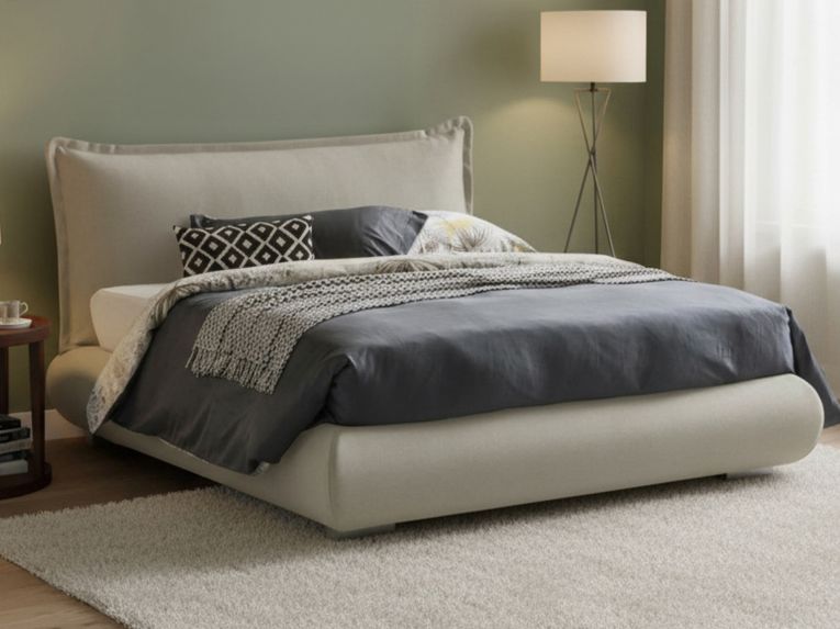Letto matrimoniale contenitore beige 180x220cm classico - Geras