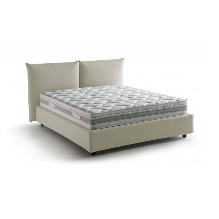 Letto matrimoniale contenitore beige 190x215cm imbottito - Arpino