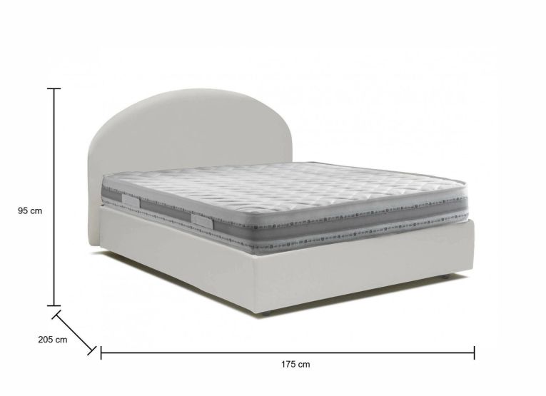 Letto matrimoniale contenitore bianco 175x205cm classico - Adelfia