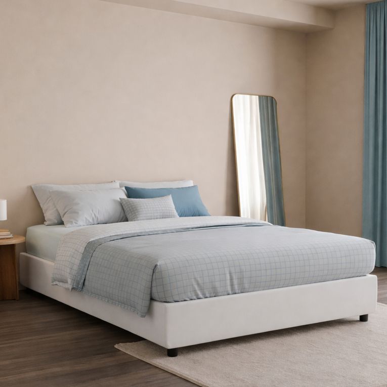 Letto matrimoniale contenitore bianco 175x205cm con materasso - Apel