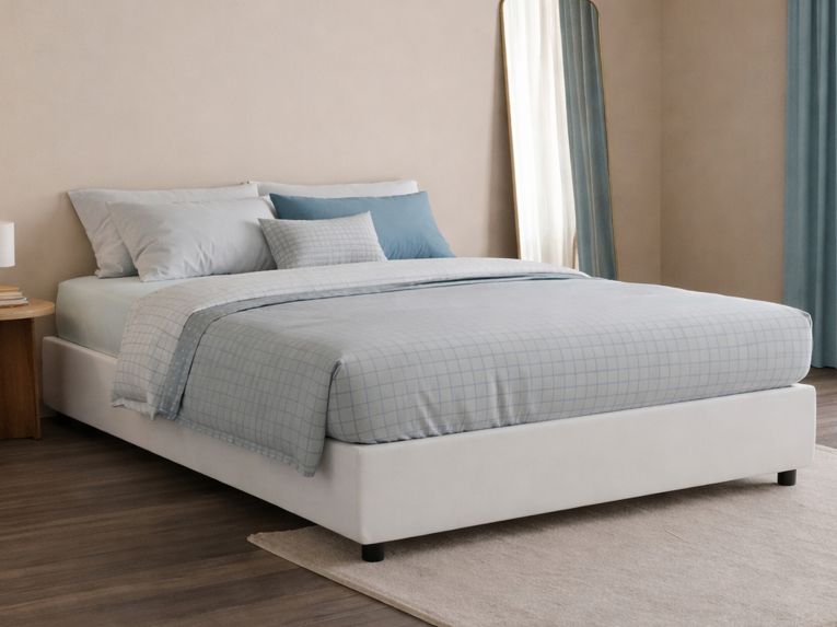 Letto matrimoniale contenitore bianco 175x205cm con materasso - Apel