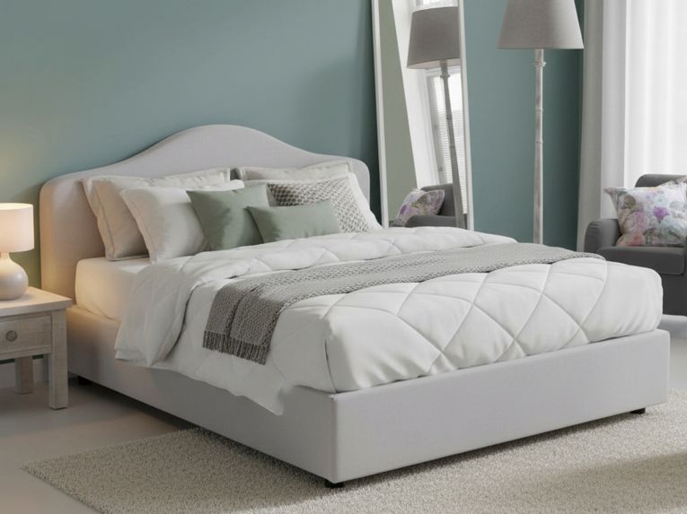 Letto matrimoniale contenitore bianco 175x205cm rivestimento lavabile - Abigael