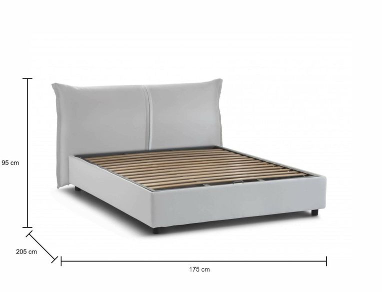 Letto matrimoniale contenitore bianco 175x205cm salvaspazio - Alabaster