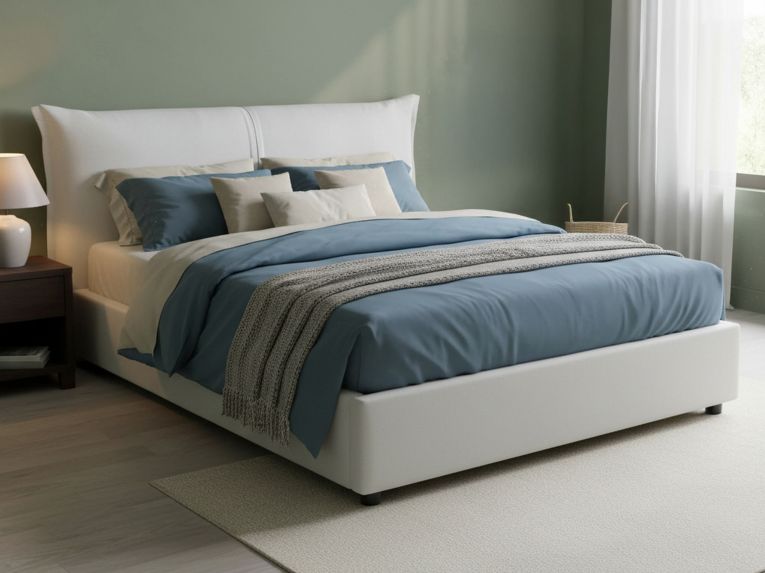 Letto matrimoniale contenitore bianco 175x205cm salvaspazio - Alabaster