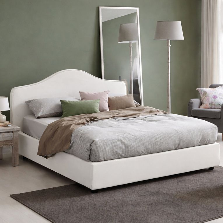 Letto matrimoniale contenitore bianco 175x215cm classico - Verdite