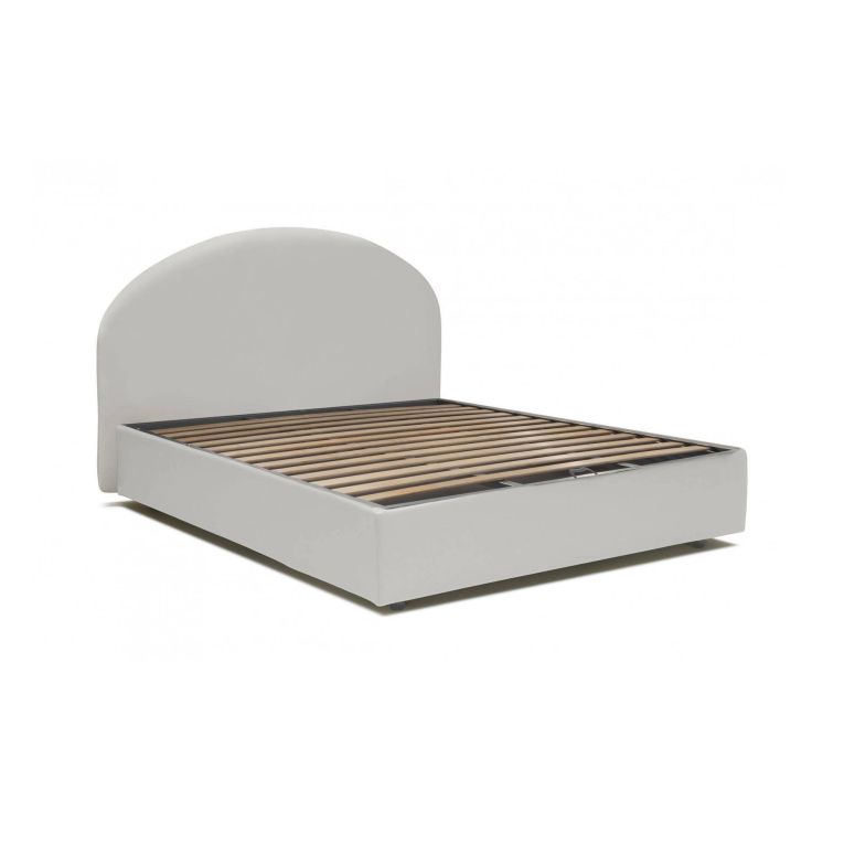 Letto matrimoniale contenitore bianco 175x215cm imbottito - Augite