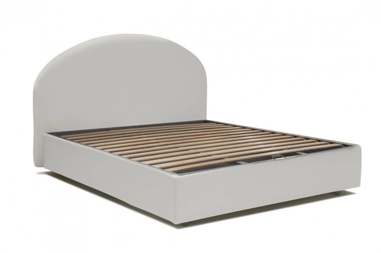 Letto matrimoniale contenitore bianco 175x215cm imbottito - Augite