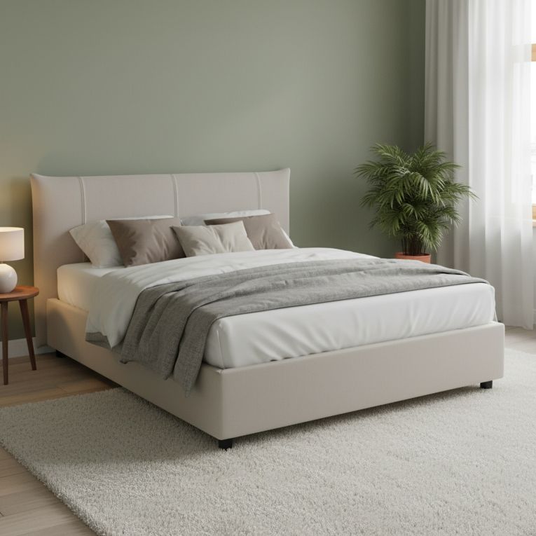 Letto matrimoniale contenitore bianco 175x215cm robusto - Ambassador