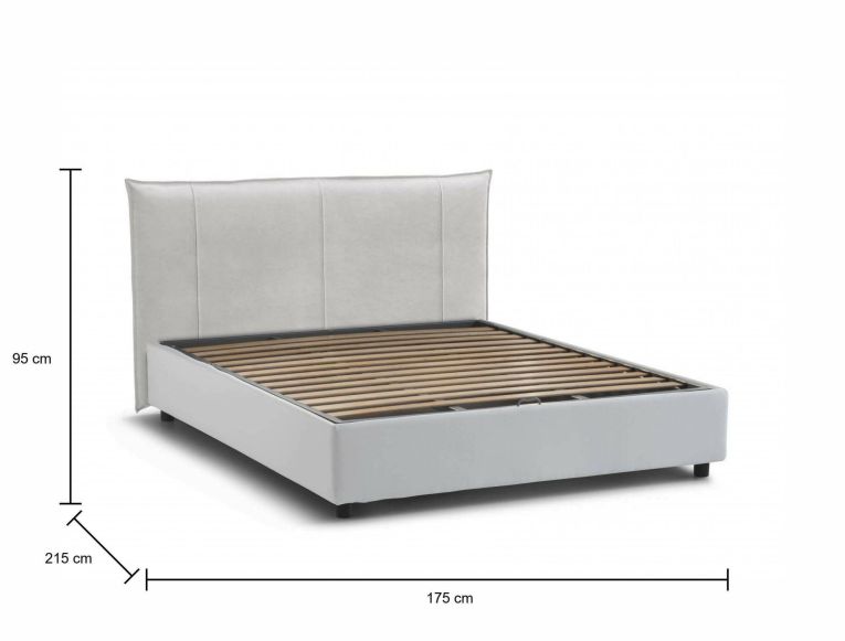 Letto matrimoniale contenitore bianco 175x215cm robusto - Ambassador