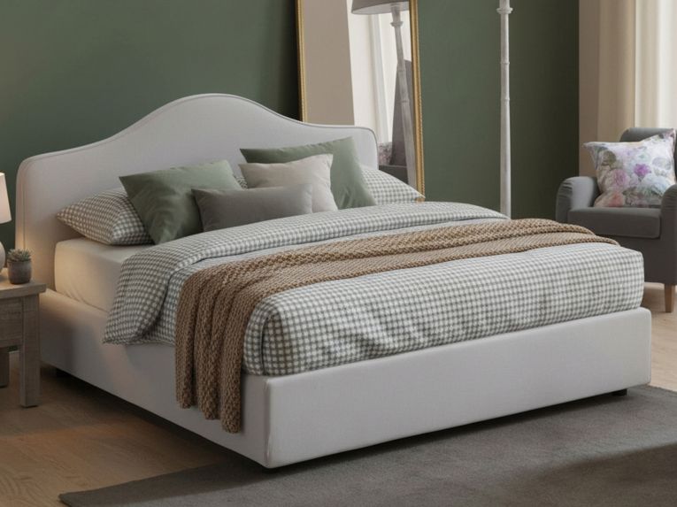 Letto matrimoniale contenitore bianco 175x215cm struttura in legno - Alborella