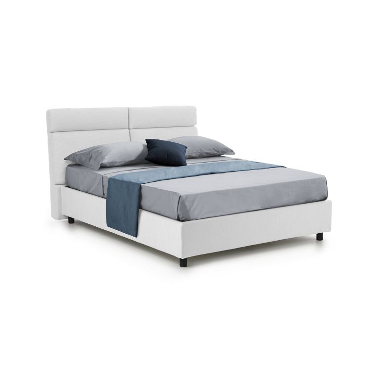 Letto matrimoniale contenitore bianco 177x216cm struttura in metallo - Alcatron