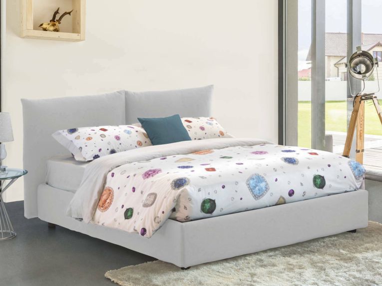 Letto matrimoniale contenitore bianco 190x215cm - Arpino