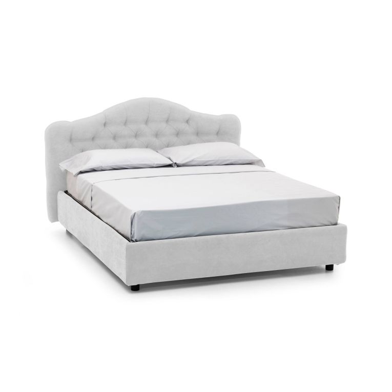 Letto matrimoniale contenitore bianco 190x220cm struttura in metallo - Aly