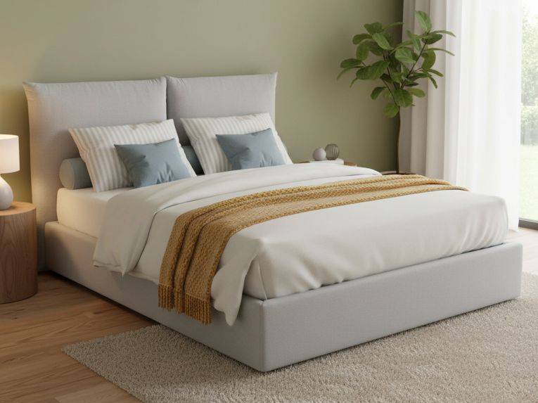 Letto matrimoniale contenitore bianco 190x225cm classico - Aghineo