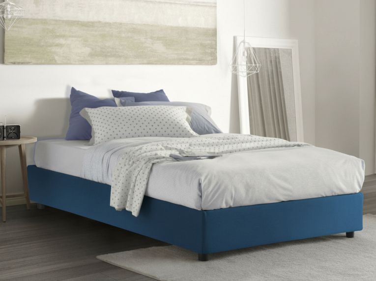 Letto matrimoniale contenitore blu 175x205cm con materasso - Apel