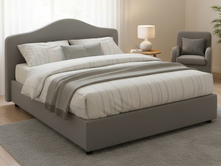 Letto matrimoniale contenitore grigio 175x205cm chic - Abigael