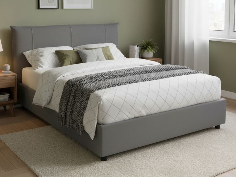 Letto matrimoniale contenitore grigio 175x205cm classico - Akasha