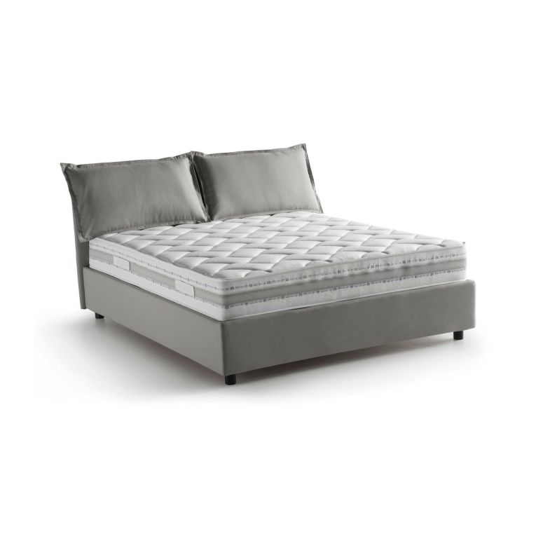 Letto matrimoniale contenitore grigio 175x205cm con materasso - Amelinda