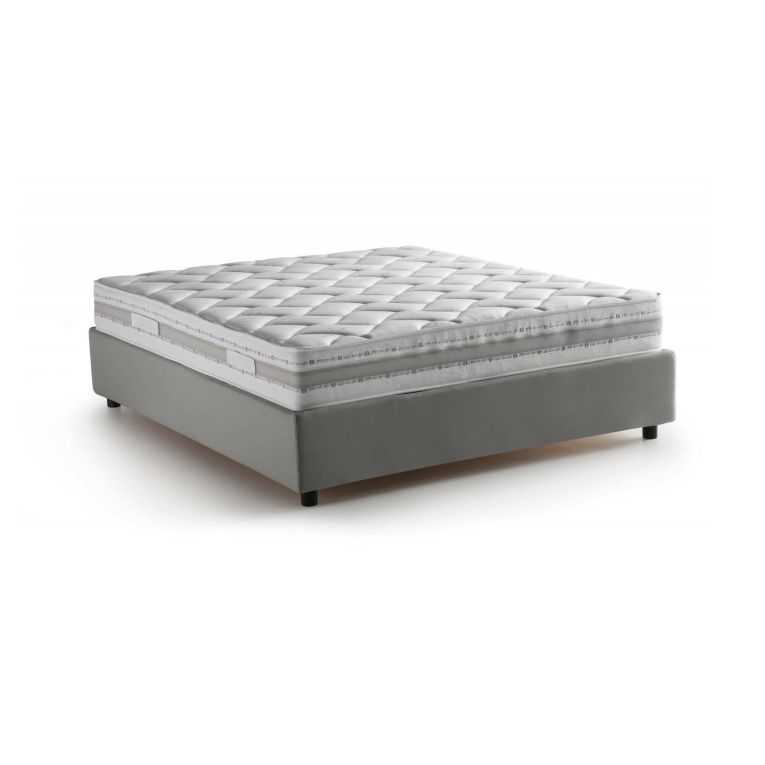 Letto matrimoniale contenitore grigio 175x205cm rivestimento lavabile - Apel