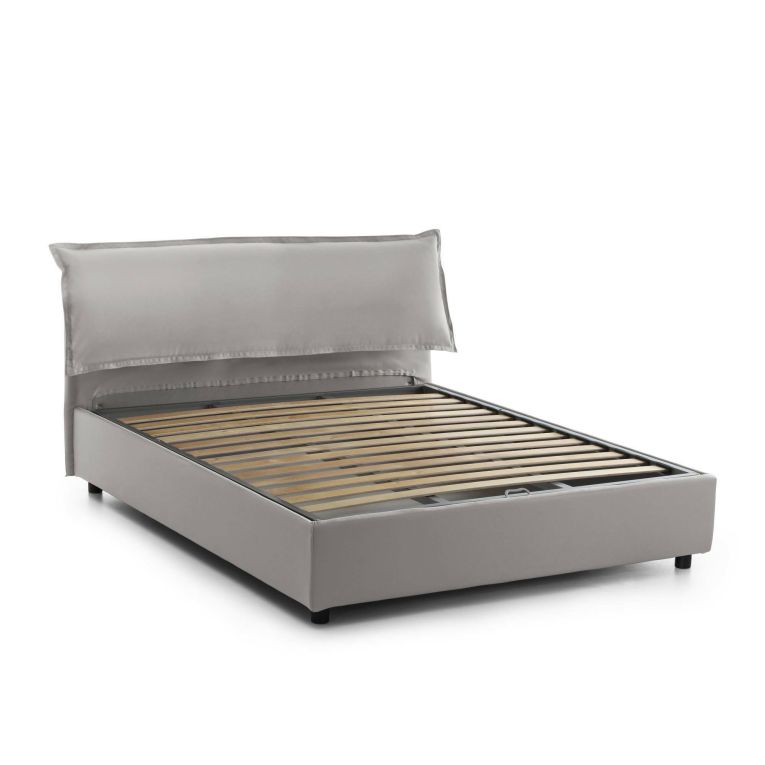 Letto matrimoniale contenitore grigio 175x205cm robusto - Amilcare