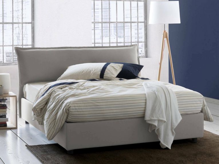 Letto matrimoniale contenitore grigio 175x205cm robusto - Amilcare