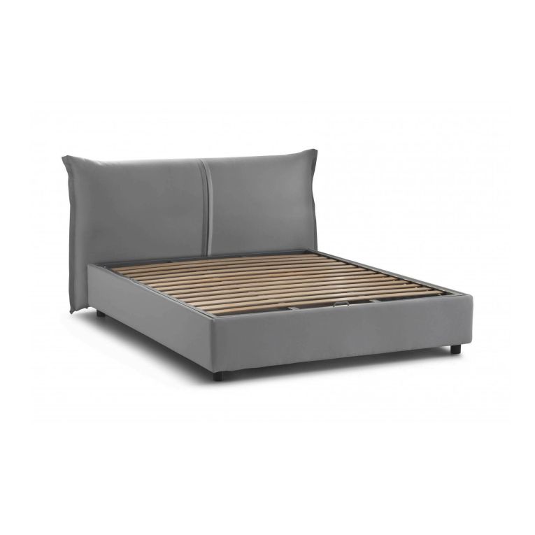 Letto matrimoniale contenitore grigio 175x205cm struttura in legno - Alabaster