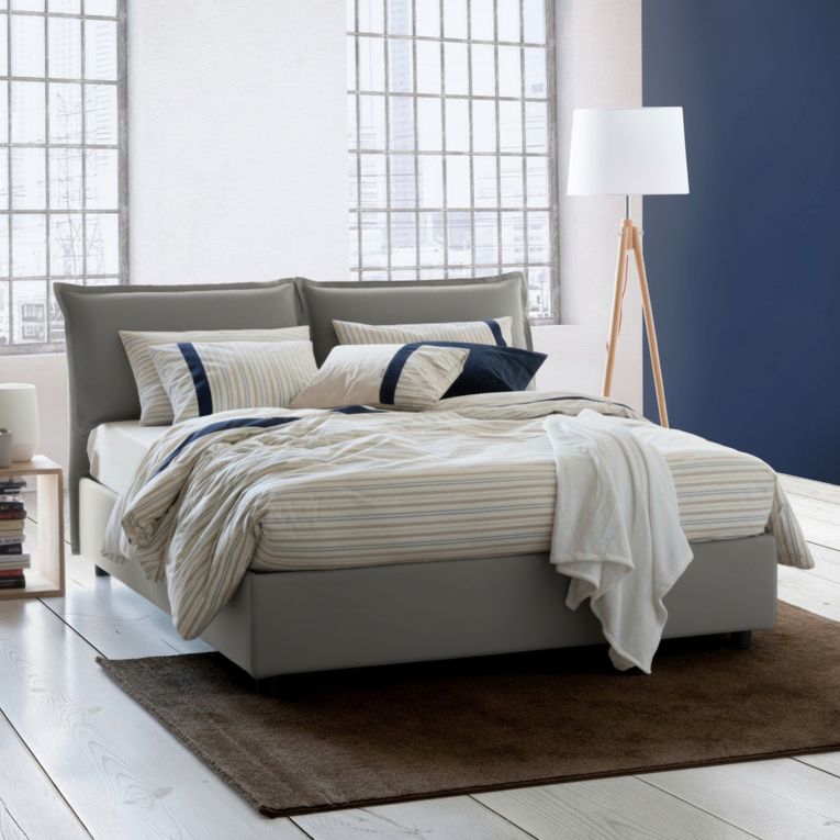 Letto matrimoniale contenitore grigio 175x215cm chic - Amy