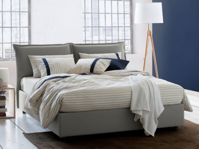 Letto matrimoniale contenitore grigio 175x215cm chic - Amy