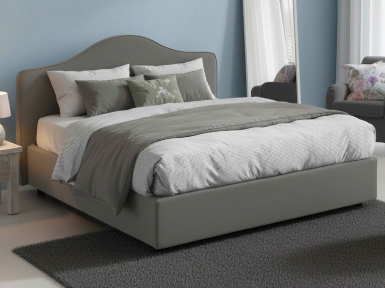 Letto matrimoniale contenitore grigio 175x215cm classico - Alborella