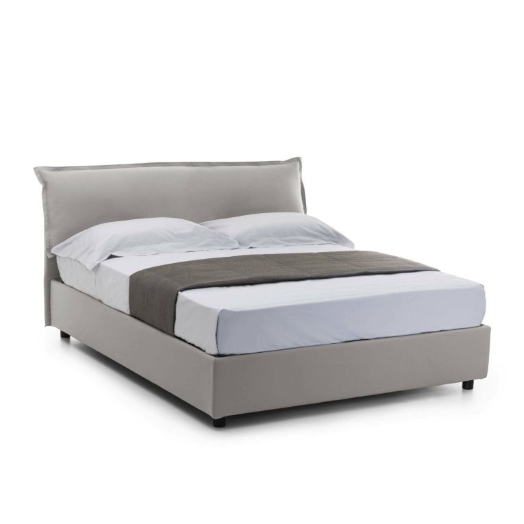 Letto matrimoniale contenitore grigio 175x215cm rivestimento lavabile - Apaia